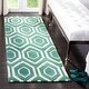 preview thumbnail 147 of 151, SAFAVIEH Handmade Chatham Alwine Moroccan Modern Wool Rug 2'3" x 7' Runner - Teal/Ivory