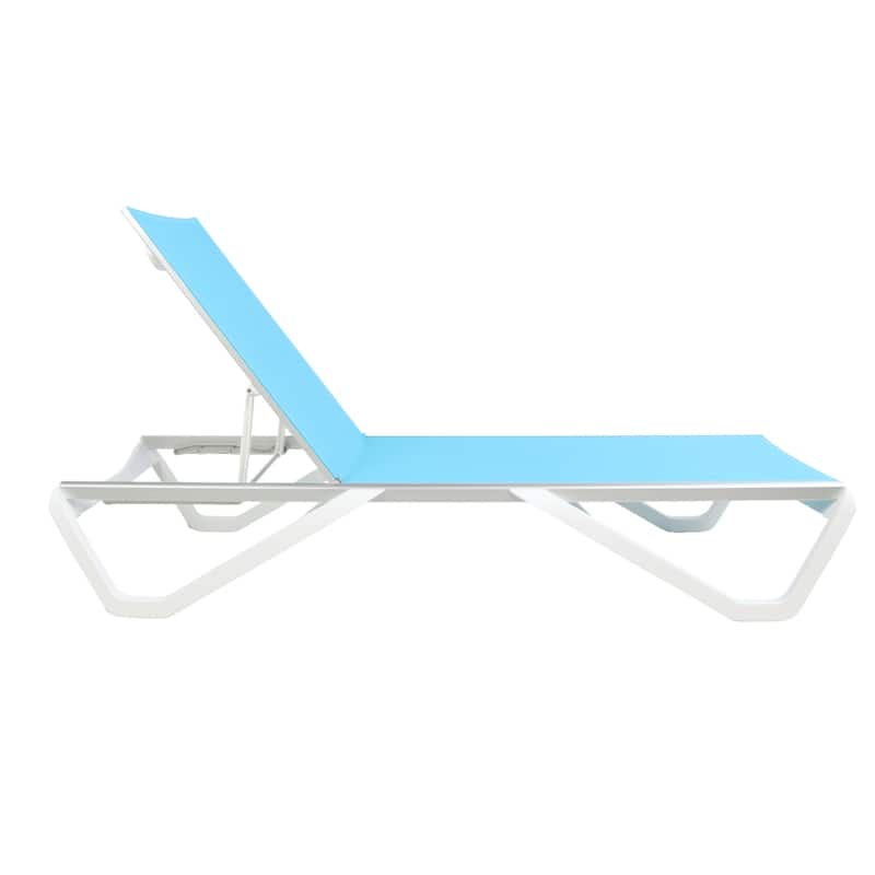 Furnish Theory Seabreeze Deck Patio Sunloungers Lounge Chairs Outdoor Chaise Lounges (Various Frame & Mesh Colors; Set of 2)