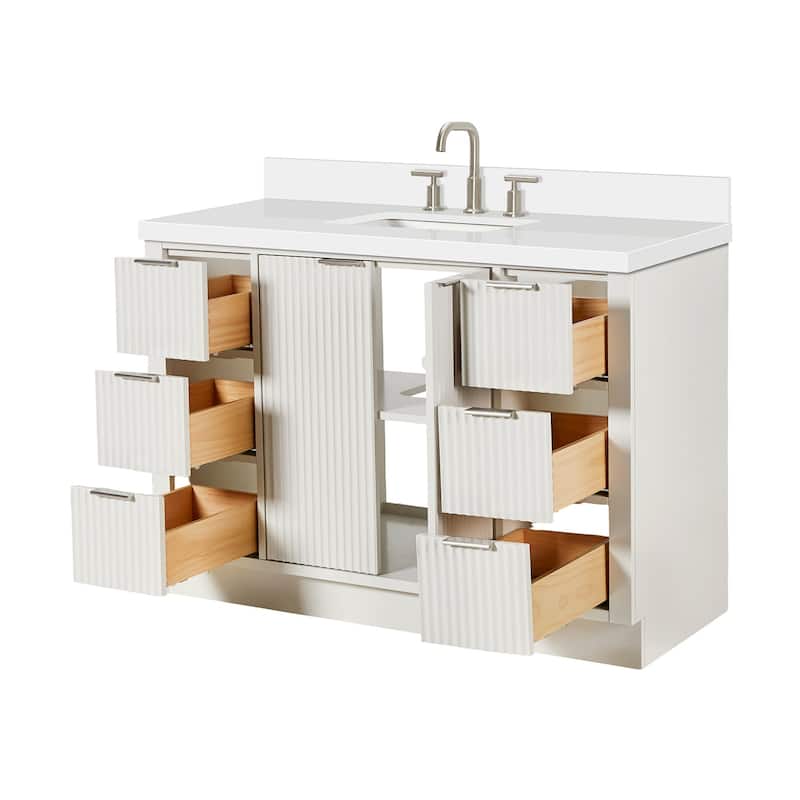 Ariel P49WQRVO Milan 49" Free Standing Single Basin Vanity Set with