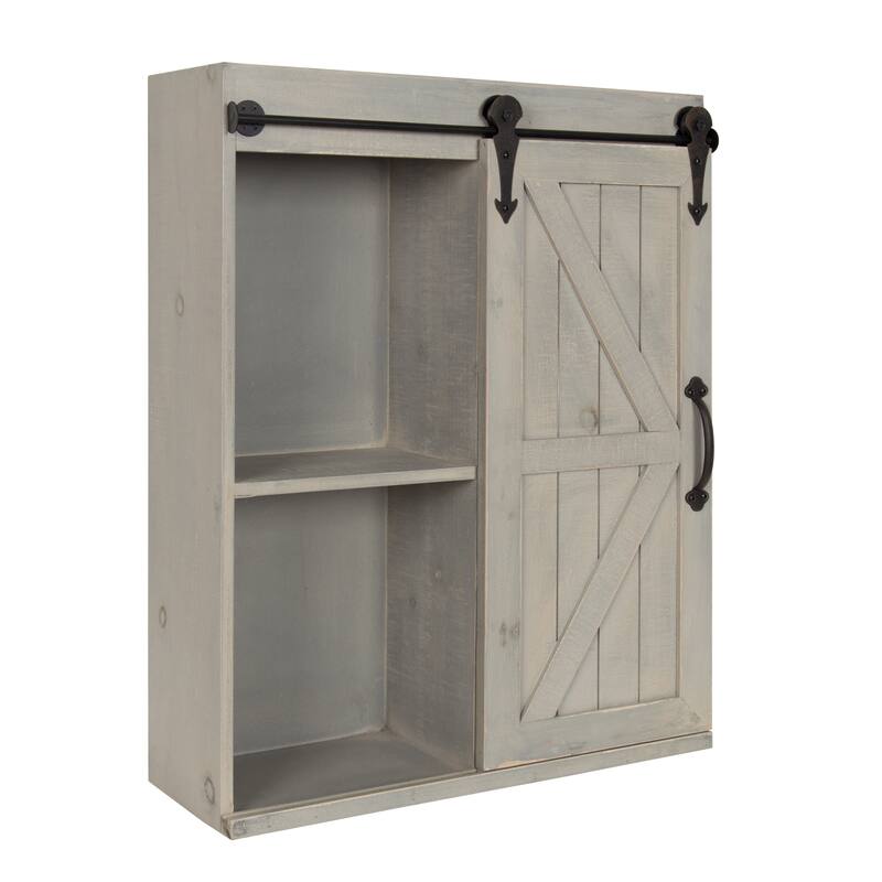 Kate and Laurel Cates Decorative Wood Cabinet with Sliding Barn Door - 22x28