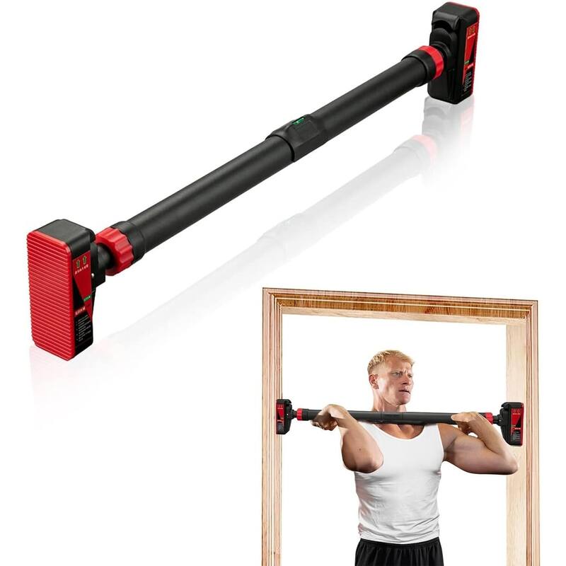 Adjustable Doorway Chin-Up Bar, 440 lbs max load - N/A - Black