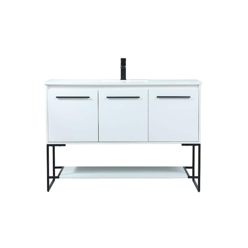 Elegant Lighting VF42548M Sloane 48" Free Standing Single Basin Vanity - White
