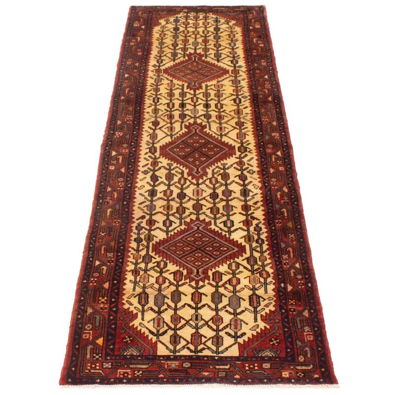 ECARPETGALLERY Hand-knotted Andelz Cream Wool Rug - 3'0 x 10'1