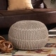 preview thumbnail 4 of 10, Palmas Modern and Bohemian styled Handwoven Pet Yarn Pouf and Ottoman
