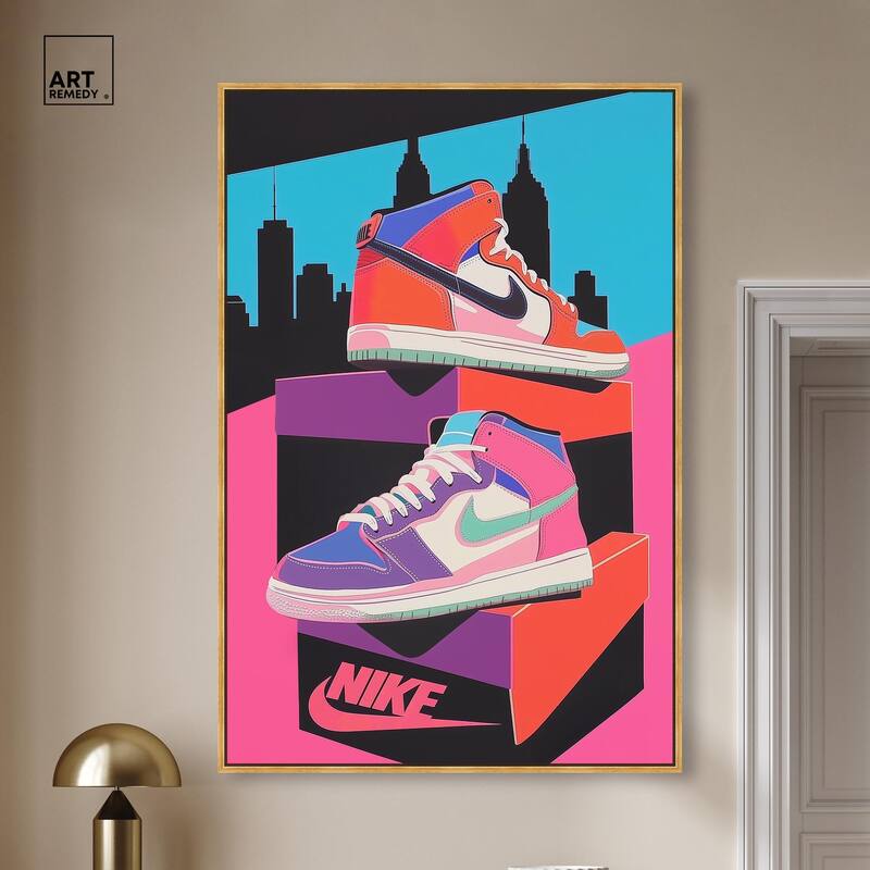 City Pop Sneakers Canvas by Art Remedy