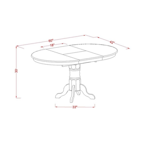5-piece Set - Oval Table with Leaf and 4 Dining Chairs - Saddle Brown Finish (Pieces Option)