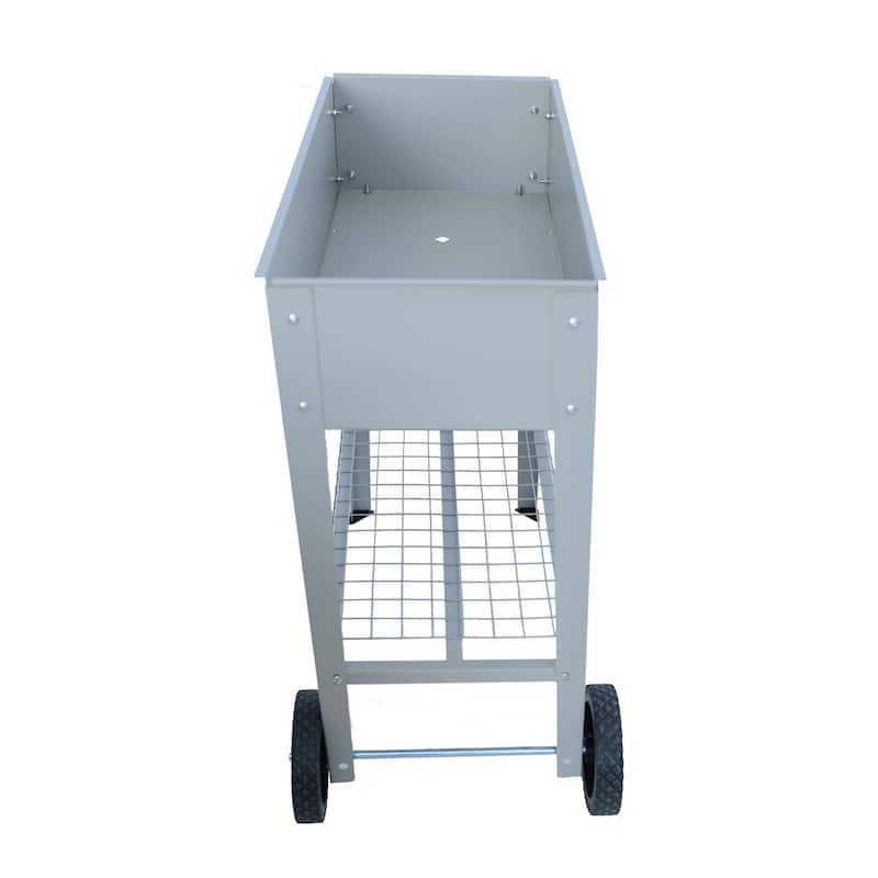 Metal Raised Garden Bed on Wheels for Outdoor Use