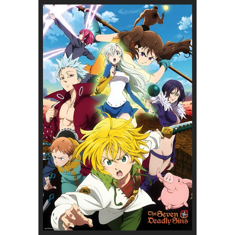 7 Deadly Sins - Meliodas & Sins Framed Art Poster - 24 x 36 Inch