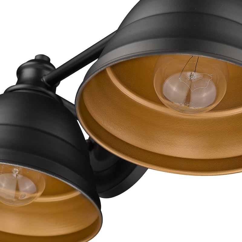 Golden Lighting Rebel 3-light Vanity in Matte Black