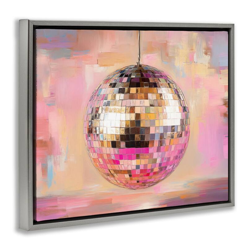 Stupell Mirrored Disco Ball Framed Floater Canvas Wall Art Design By Nini Art