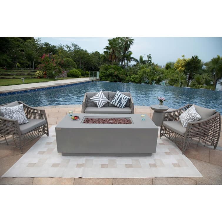 Sedona 66" Outdoor Fire Pit Table with Pull-Out Propane Tank Drawer