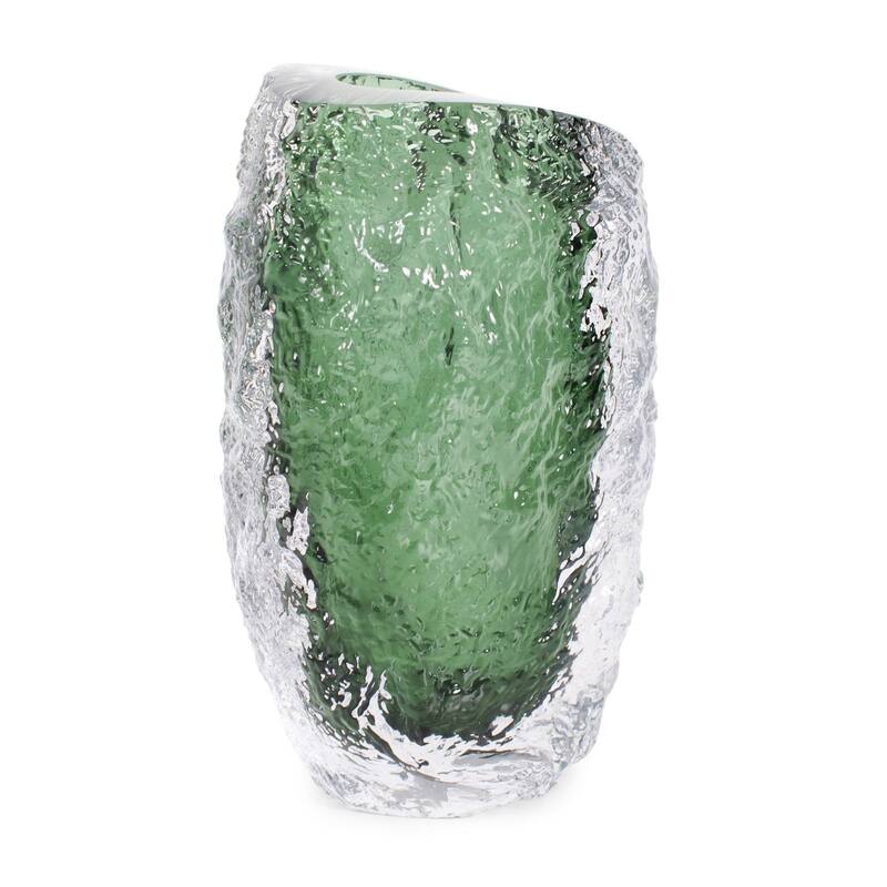 Emerald Crystalized Glass Vase