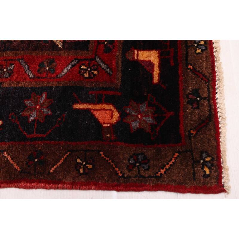 ECARPETGALLERY Hand-knotted Anatolian Dark Brown Wool Rug - 4'11 x 9'2