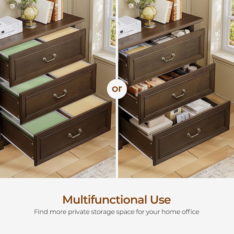 Nightstand File Cabinet Drawers Farmhouse Filing Cabinet for Letter/Legal Size