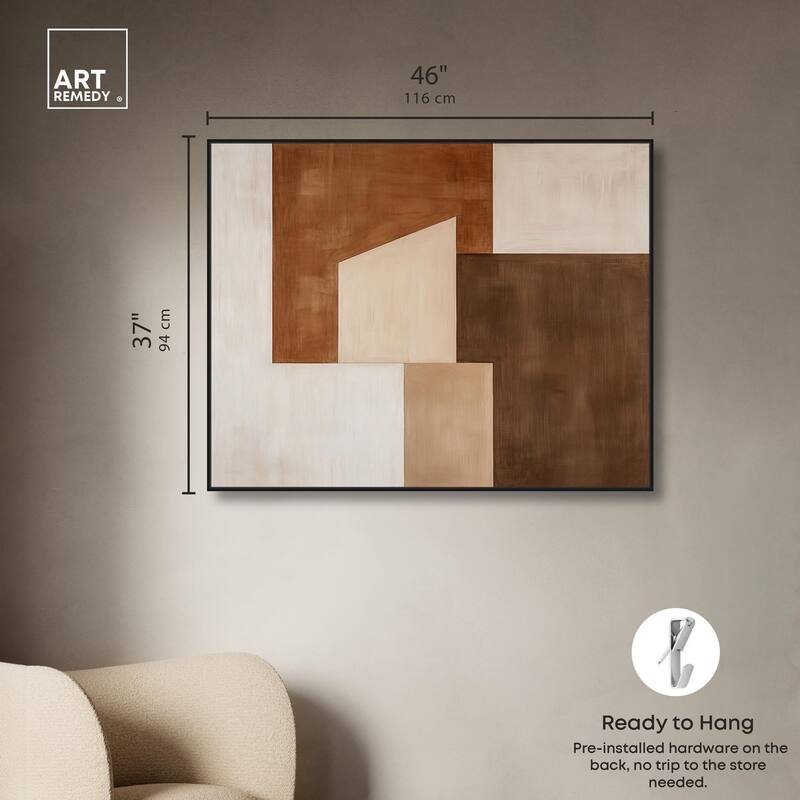 Cream and Brown Panels I Canvas by Art Remedy