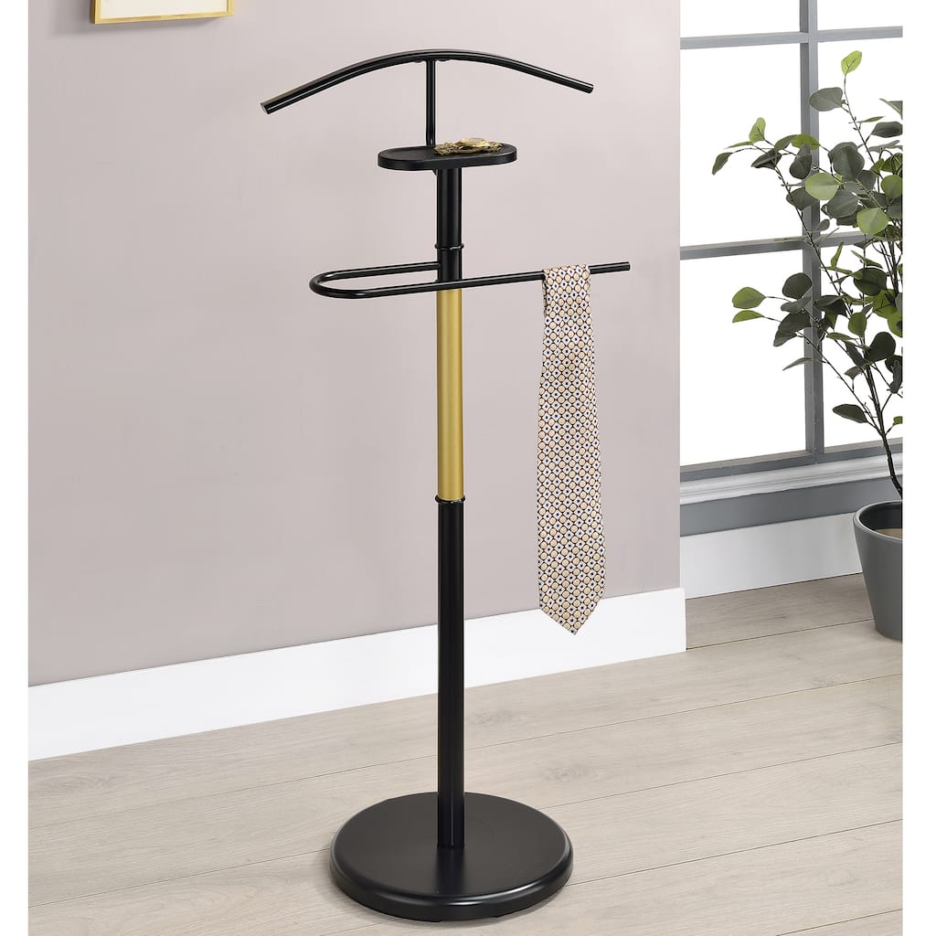 Valet Stand Contemporary Metal Organizer Stand with Tray for Essentials