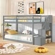 preview thumbnail 11 of 12, Twin Over Twin Low Bunk Bed with Storage Stairs, Floor Bunk Bed Frame