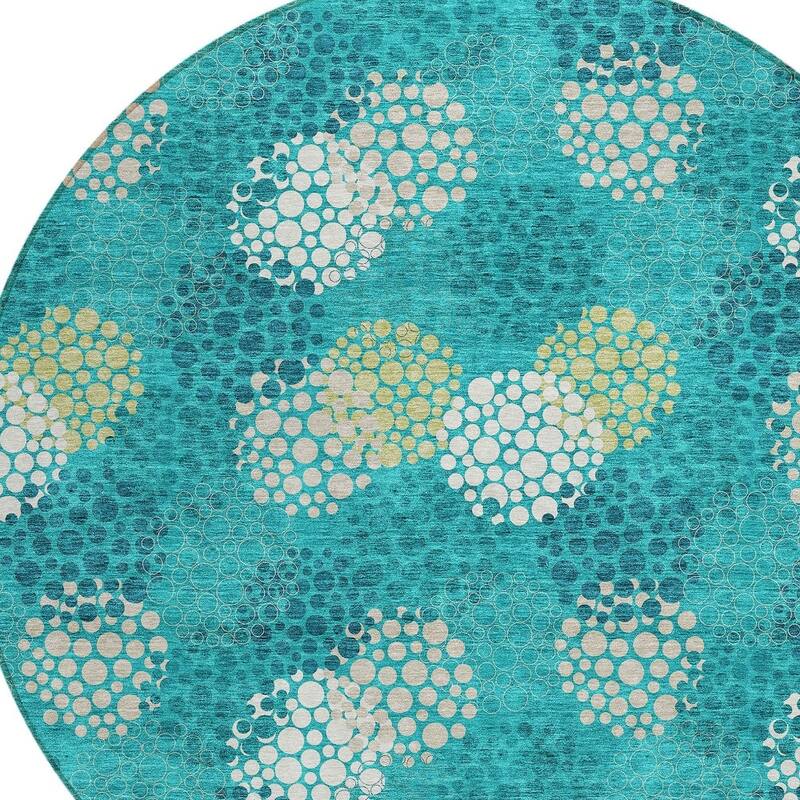 HomeRoots Polka Dot Transitional Rectangle Outdoor Rug