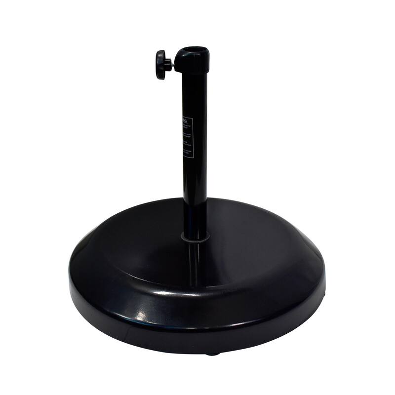 California Umbrella 75LBS Weighted Concrete Umbrella Base with wheels and Steel Cover, Black