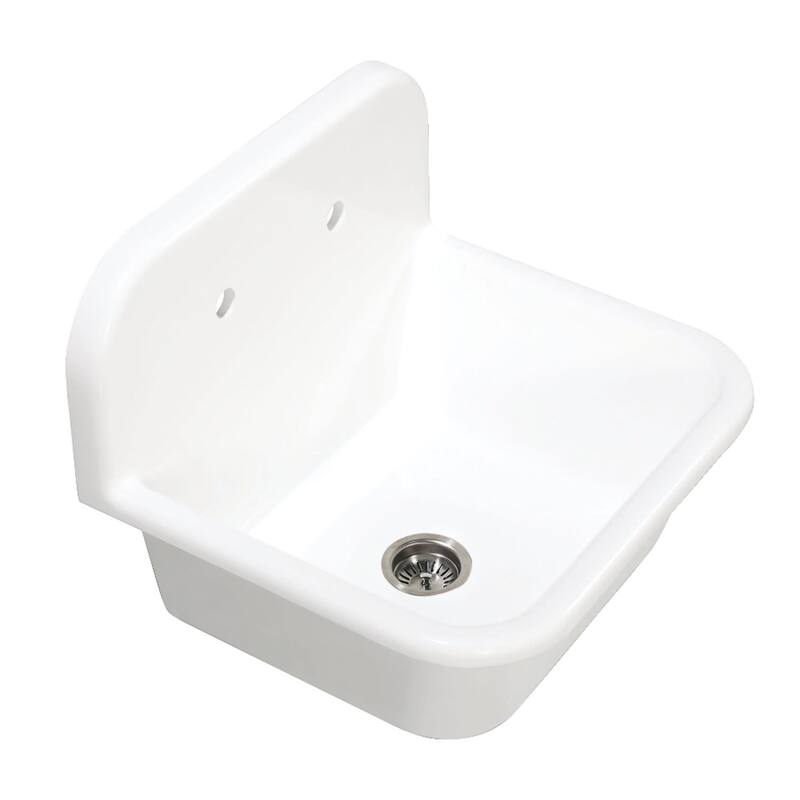 Kingston Brass Arcticstone 24" Drop In Single Basin Kitchen Sink with - Matte White
