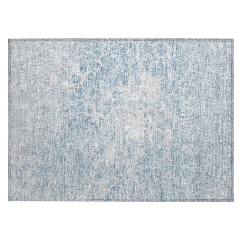 Machine Washable Indoor/ Outdoor Chantille Modern Vintage Floral Rug
