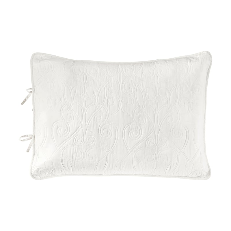 Laura Ashley Felicity Cotton Reversible White Quilt Set On Sale Bed