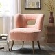 preview thumbnail 28 of 34, Dulcinea Ullna Lambskin Sherpa Upholstery Accent Chair by HULALA HOME PINK