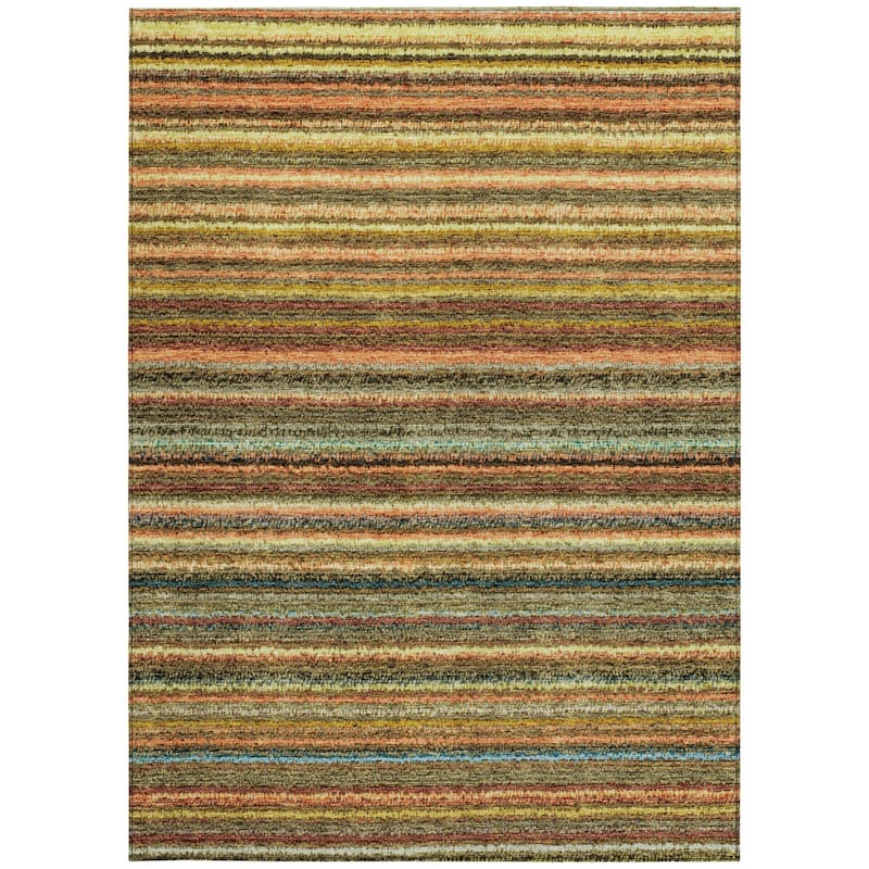 HomeRoots Striped Transitional Rectangle Outdoor Rug