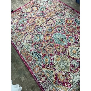 Neutral Decor & Floor Cover Gorgeous Persian Overdyed Powerloomed Soft Polypropylene Fiber Colorful Pink Grey Area Rug 2'2 x 7'6 Runner Bohemian Oriental Medallion Floral Pattern Boho Area Rug 