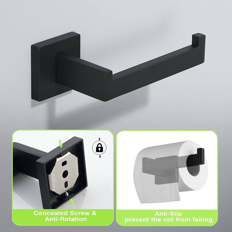 Bathroom Wall-Mount Single Post Toilet Paper Holder Tissue Roll Holder
