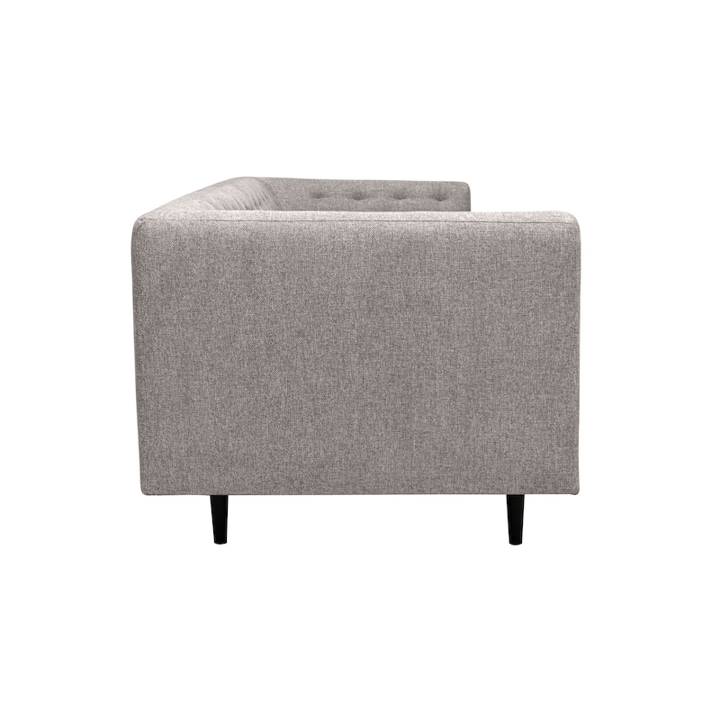 Annabelle 80" Fabric or Velvet 3 Seater Tufted Chesterfield Sofa with Black Wood Legs