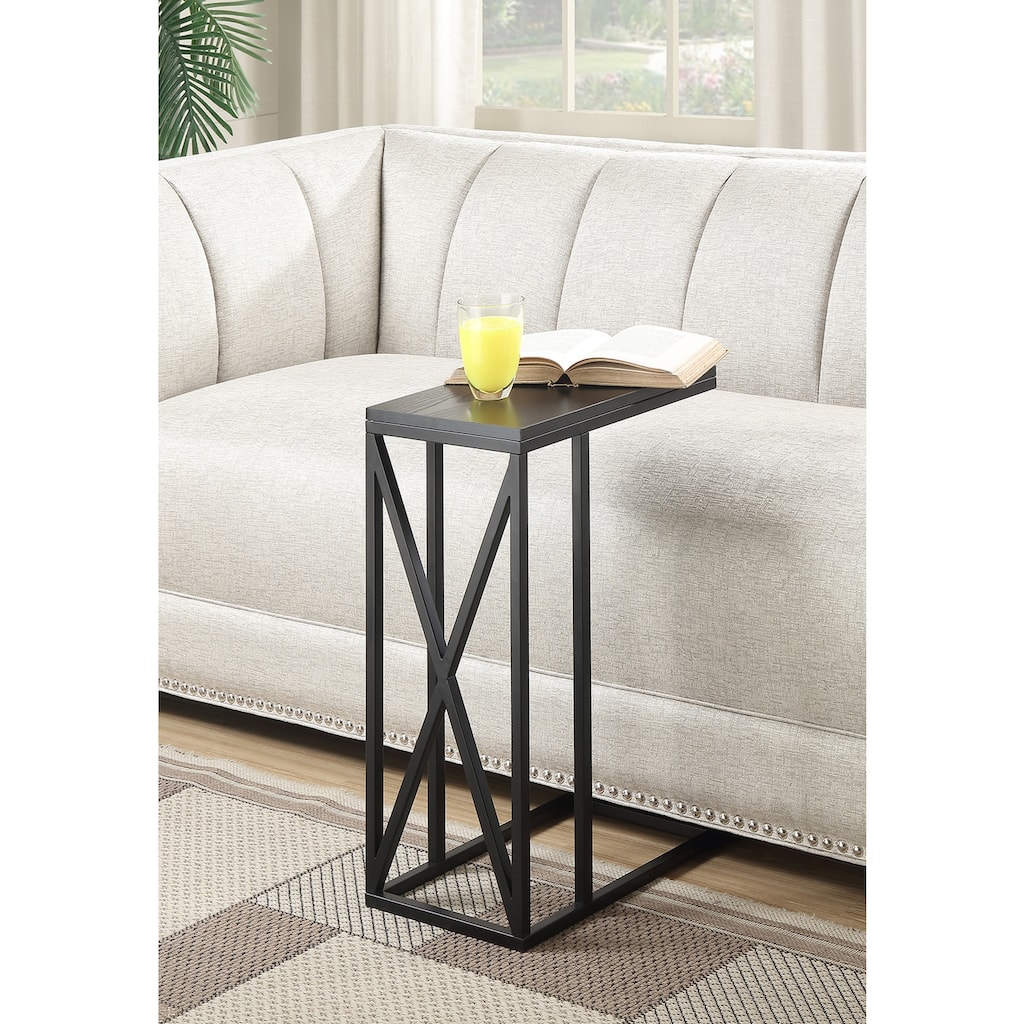 Rustic Industrial End Table with Open Shelf Design, Powder Coated Metal Frame and Spacious Surface for Storage or Décor - 10