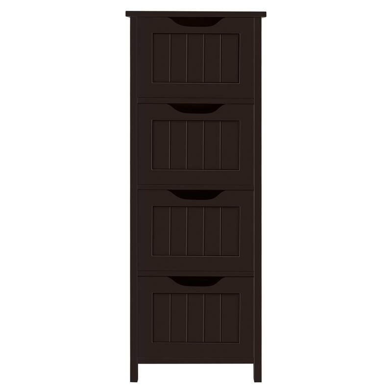 Yaheetech Bathroom Floor Cabinet Slim Bath Cabinet with 4 Drawers - Espresso