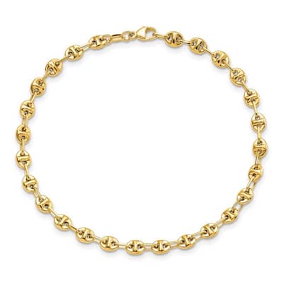 Curata 14k Yellow Gold Polished Fancy Link Bracelet 7.5 Inch