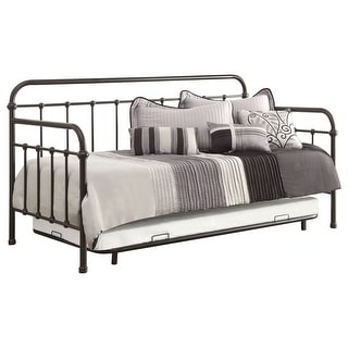 Livingston Metal Twin Daybed with Trundle Dark Bronze