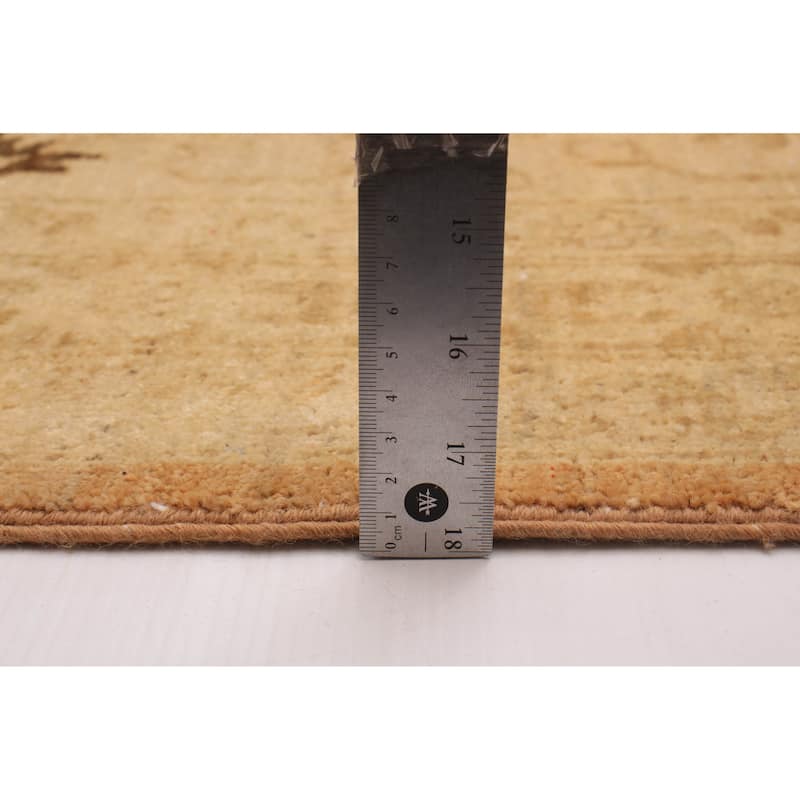ECARPETGALLERY Hand-knotted Peshawar Oushak Brown Wool Rug - 9'10 x 13'5