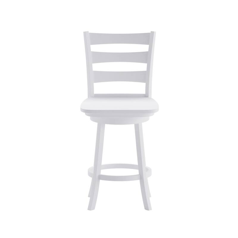 Ladderback Wooden Swivel Counter Stool with Footrest