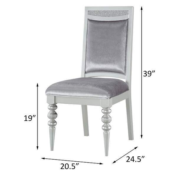 Clarke Grey and Platinum Upholstered Side Chairs (Set of 2) - Bed Bath ...