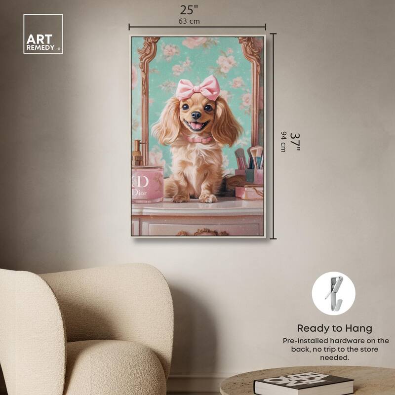 Cute Doxxie at the Vanity Canvas by Art Remedy