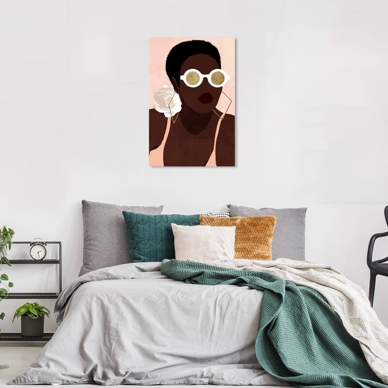 Wynwood Studio Canvas Fashion and Glam Through Gold Colored Glasses Brown and Dark Brown Wall Art Canvas Print - 36 x 24