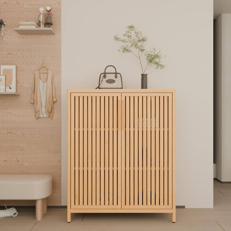 42 inch multi-scene use large capacity storage cabinet, which can be used as a shoe cabinet bathroom cabinet - Natural