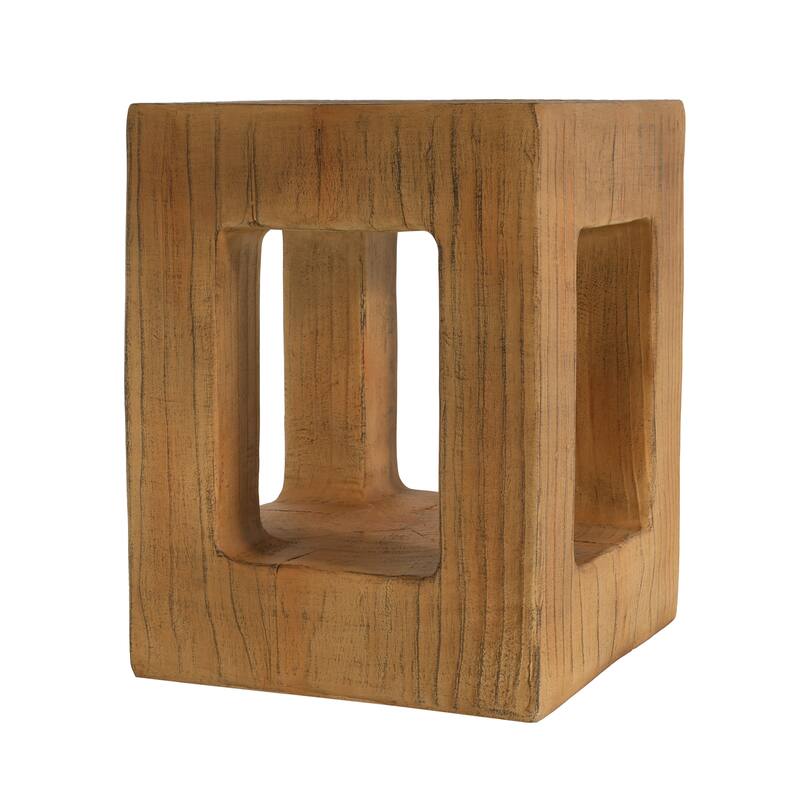 Christopher Knight Home Thespis Patio MGO and Fiberglass Wood Look Side Table - Light Brown