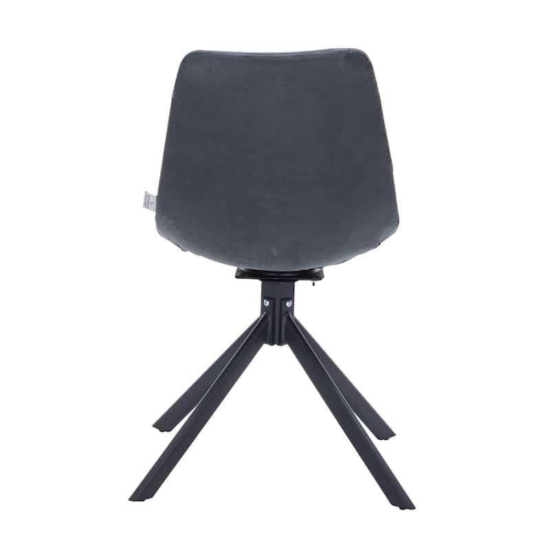 Markley Leather Dining Chair 360 Degree Swivel with Iron legs Modern Accent Side Chair Set of 2