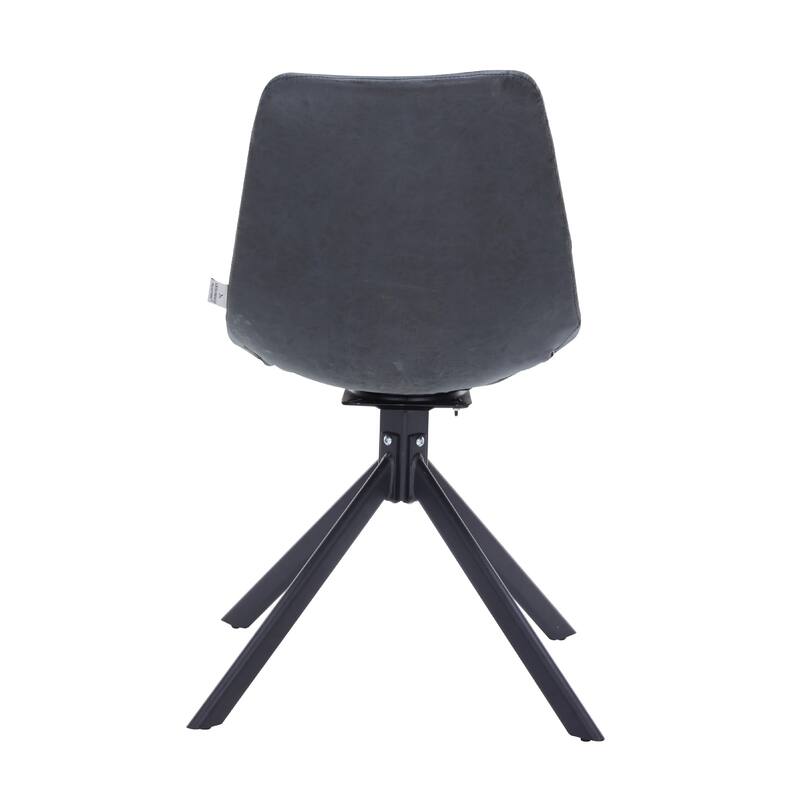 Markley Leather Dining Chair 360 Degree Swivel with Iron legs Modern Accent Side Chair Set of 4