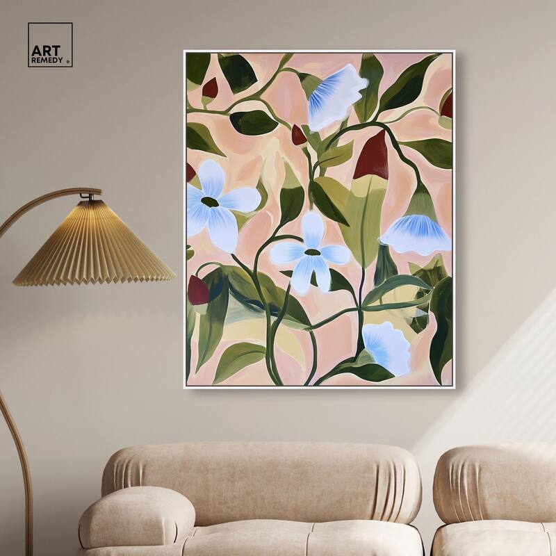Bold Peach Petal Motif Canvas by Art Remedy