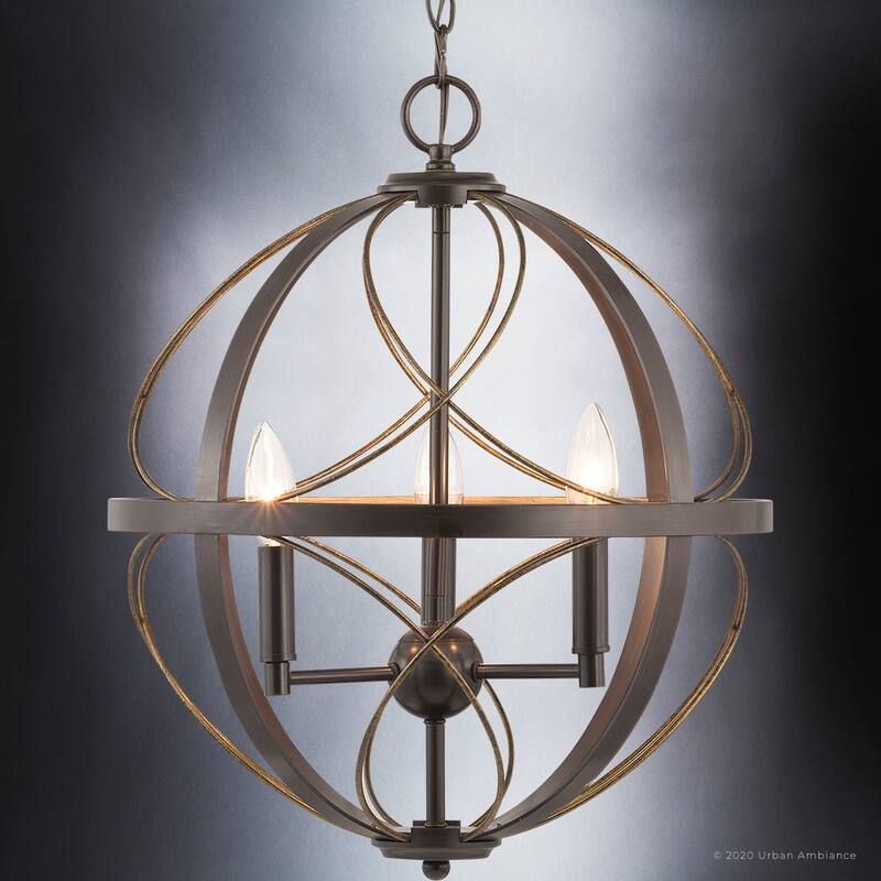 Luxury Farmhouse Chandelier, 19.75"H x 16"W, with Transitional Style, Olde Bronze, BWP4400 by Urban Ambiance - 16