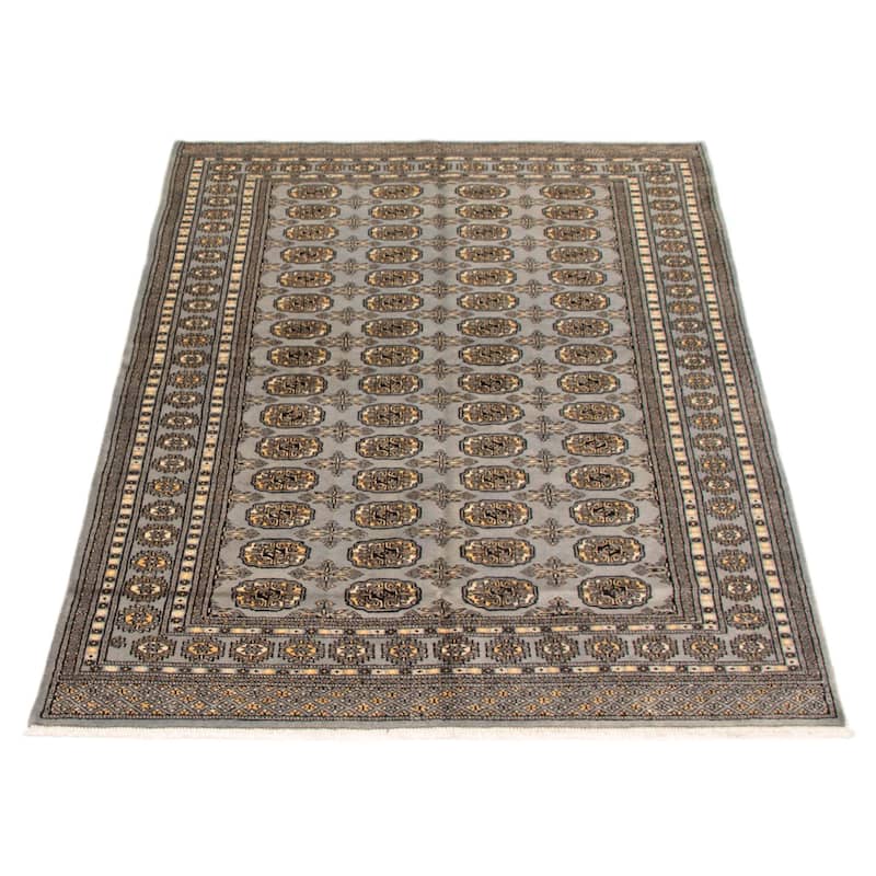 Finest Peshawar Bokhara Grey Rug 5'1" x 7'10" - 5'1 x 7'10