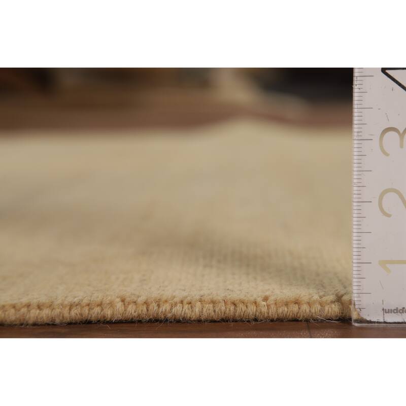 Contemporary Gabbeh Oriental Area Rug Hand-Knotted Solid Wool Carpet - 4'3" x 6'7"