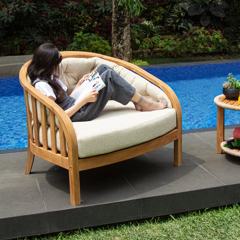 Cambridge Casual Bernese Teak Wood Oversized Patio Club Chair