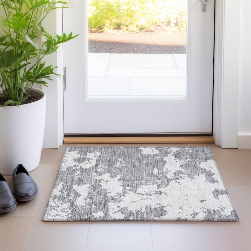 Premium Washable Super Soft Absstract Contempo Mayfield Rug - Gray - 1'8" x 2'6"